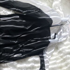 black and white sheer jacket